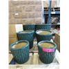 2 New 3 Piece Ceramic Plant Pot Set