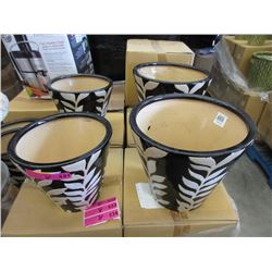 2 New 2 Piece Ceramic Plant Pot Sets