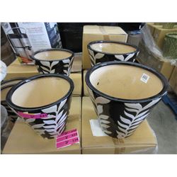 2 New 2 Piece Ceramic Plant Pot Sets