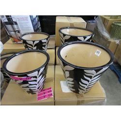 2 New 2 Piece Ceramic Plant Pot Sets