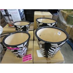 2 New 2 Piece Ceramic Plant Pot Sets