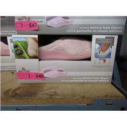 3 Pairs of New Pink Memory Foam Slippers - L