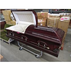 Display Model Coffin on Rolling Base