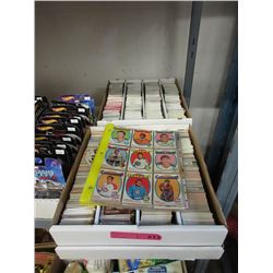 2 Boxes & Folder of Assorted Sports Trading Cards