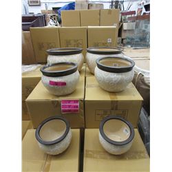 2 New 3 Piece of Ceramic Plant Pot Sets