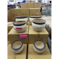 2 New 3 Piece of Ceramic Plant Pot Sets