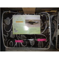 New Queen Size Grey & Black Plush Blanket