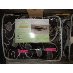 New Queen Size Grey & Black Plush Blanket