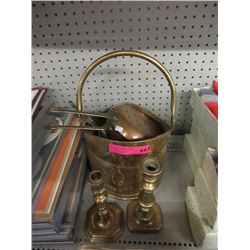 Coal Bucket, Frying Pans & Candle Holders