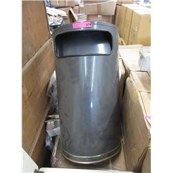 Commercial Metal Half Moon Trash Container
