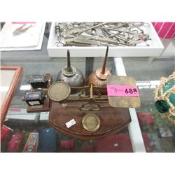 Vintage Oil Cans, Desk Scale & Gauge