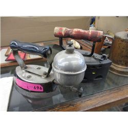 2 Vintage Cast Iron Irons