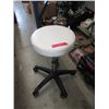 White Leatherette Swivel Stool on Casters