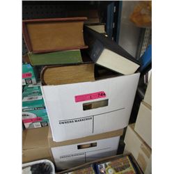 2 Boxes of Book Shaped Boxes & Hard Cover Books