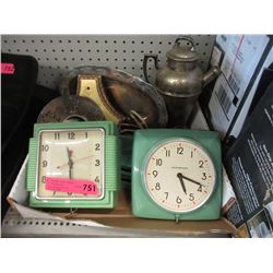 2 Vintage Wall Clocks & More