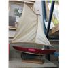 Large Wood Sail Boat Model
