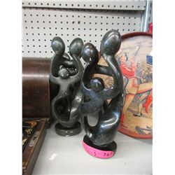 Three 12  Carved Stone Statues