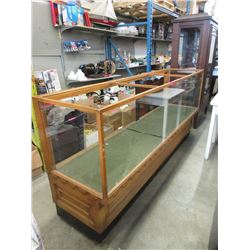Vintage Wood Floor Display Case on Casters