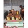 Wood Spools of Gold Stretch Cord & More