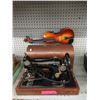 Vintage Singer Sewing Machine & Violin