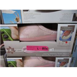3 New Pairs of Pink Memory Foam Slippers - L