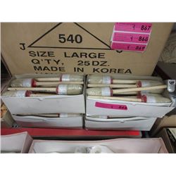 4 Dozen New #10 Round Head Bristle Brushes