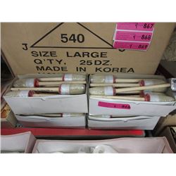 4 Dozen New #10 Round Head Bristle Brushes