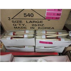 4 Dozen New #10 Round Head Bristle Brushes