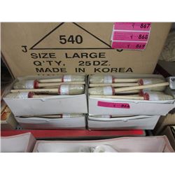 4 Dozen New #10 Round Head Bristle Brushes