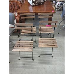 4 Wood & Metal Folding Chairs