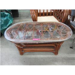 Glass Top Bamboo Coffee Table