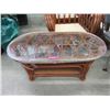 Image 1 : Glass Top Bamboo Coffee Table