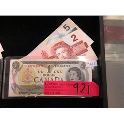 Mint Condition Canadian Old Issue $1, $2 & $5 Bills