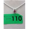 Image 1 : Ruby & Diamond Sterling Silver Necklace