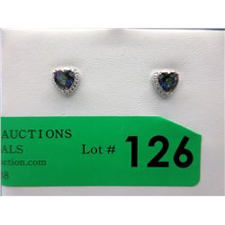 New Ocean Blue Mystic Topaz & Diamond Earrings