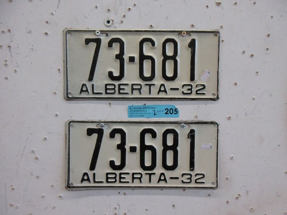 Pair of 1932 Alberta License Plates