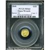 Image 1 : 1849 G$1 Open Wreath MS64 PCGS. Large Head,