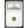 Image 1 : 1850 G$1 MS62 NGC. A lustrous, minimally