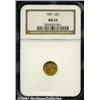 Image 1 : 1851 G$1 MS63 NGC. Yellow-gold color with some