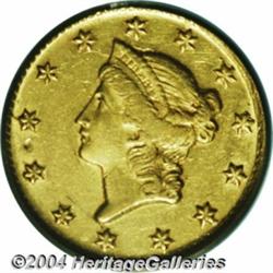 1853-D G$1 AU50 PCGS. Variety 5-G. A scarce