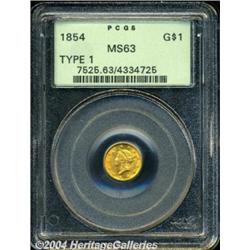 1854 G$1 Type One MS63 PCGS. This is a crisply