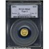 Image 1 : 1854 G$1 Type One MS63 PCGS. The last year for