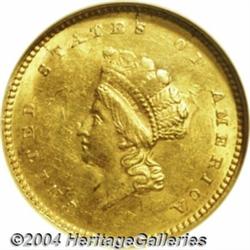 1854 G$1 Type Two MS61 NGC. First year of a