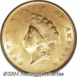 1855 G$1 MS64 PCGS. A Choice Brilliant