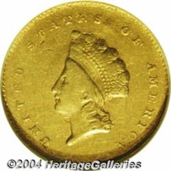 1855-C G$1--Cleaned--ANACS. AU Details, Net