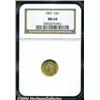 Image 1 : 1861 G$1 MS64 NGC. Well defined overall with