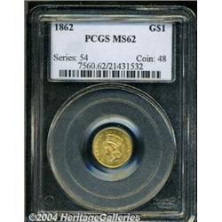 1862 G$1 MS62 PCGS. This Civil War issue is