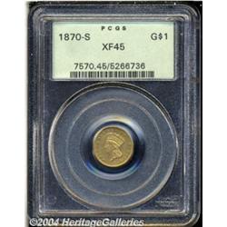 1870-S G$1 XF45 PCGS. A nicely toned example