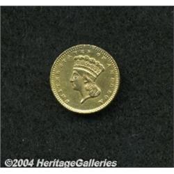 1875 G$1 MS60 Cleaned, Uncertified. An