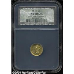 1878 G$1 AU50 Details, Improperly Cleaned,